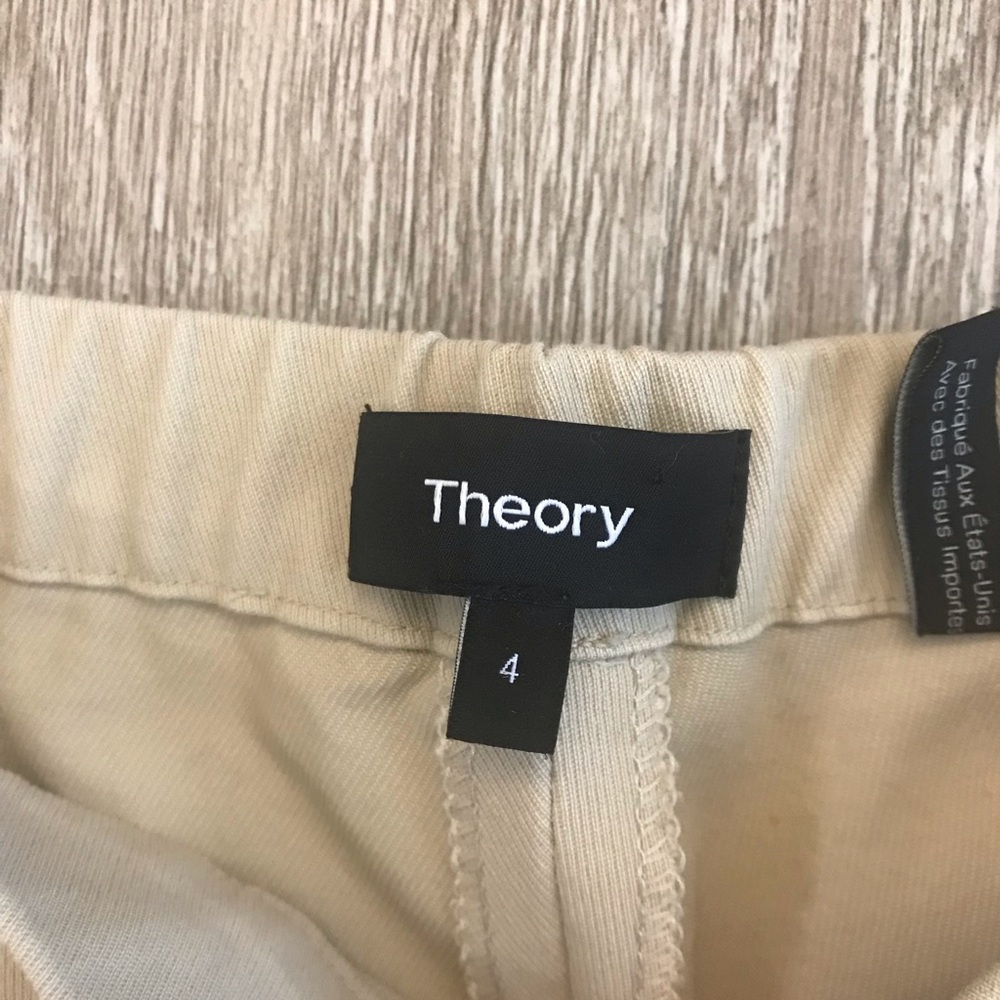 Theory Basic Pull On Pants Twill Zipper Side Pock… - image 2